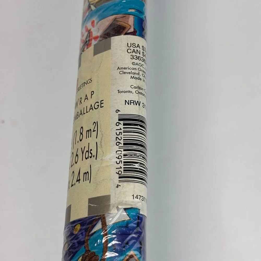 Yu-Gi-Oh Gift Wrap American Greetings VTG 20 Sq Ft Blue Vintage 1996 Anime TCG